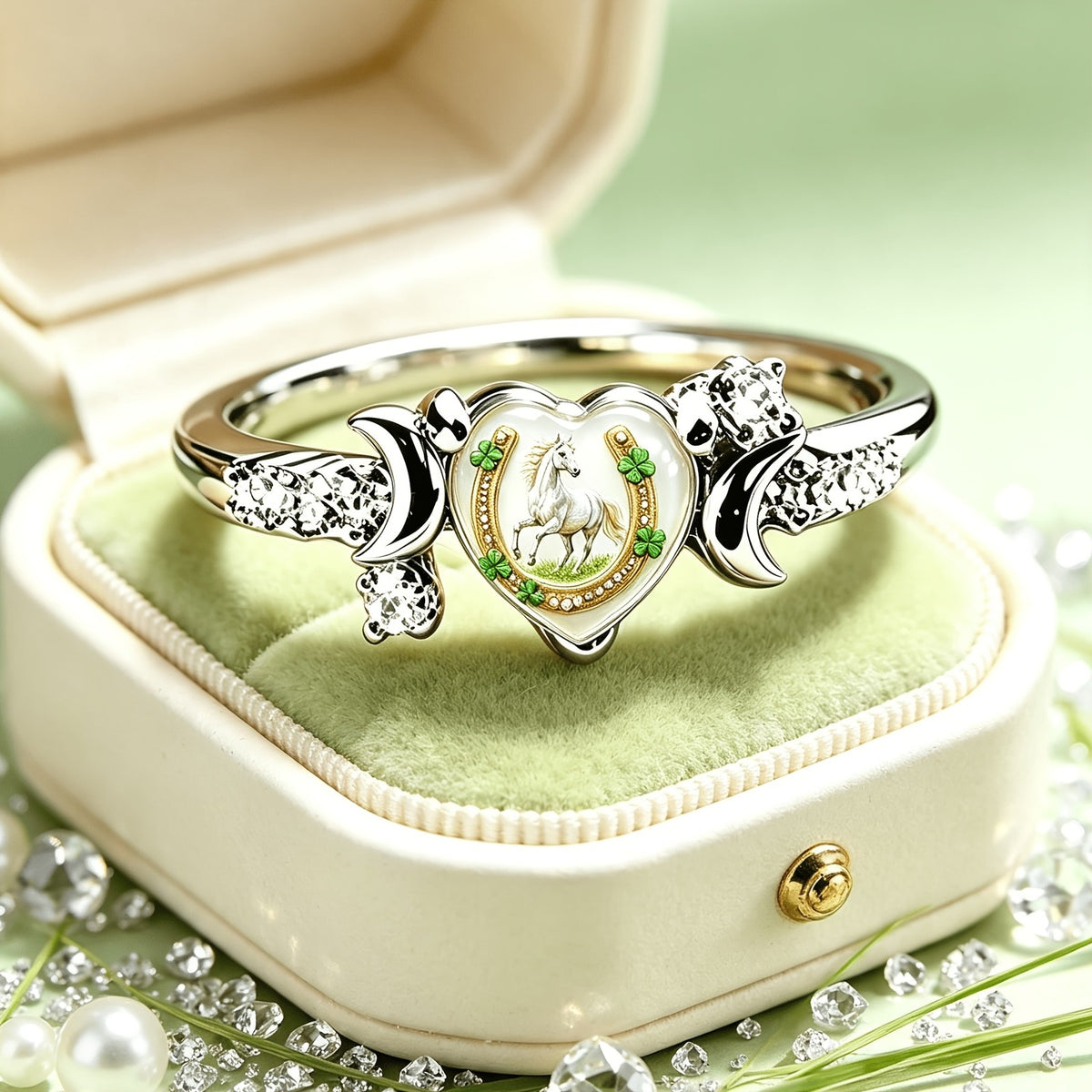 White Horse Heart Ring
