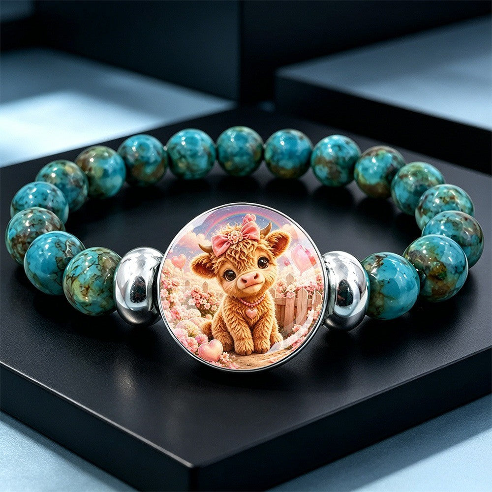 Calf Charm Turquoise Bracelet