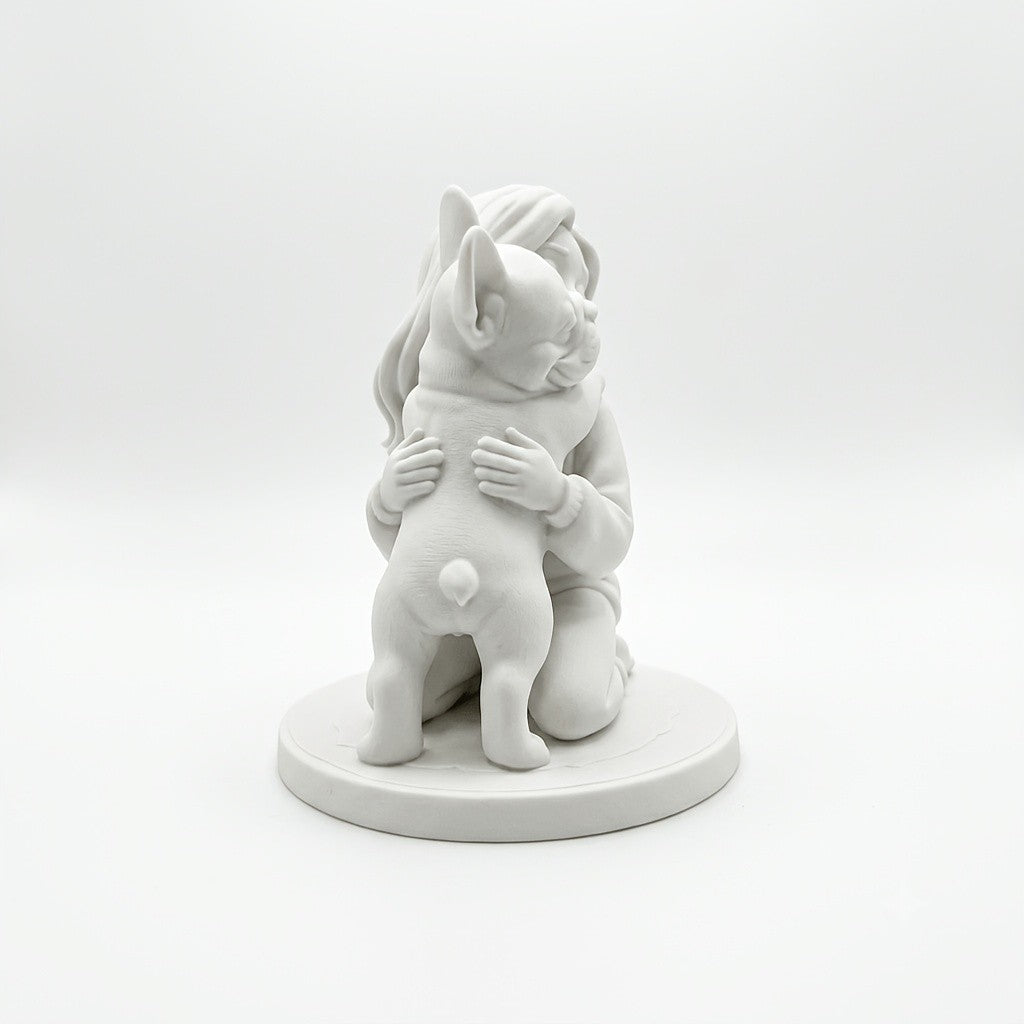 French Bulldog Hug Figurine
