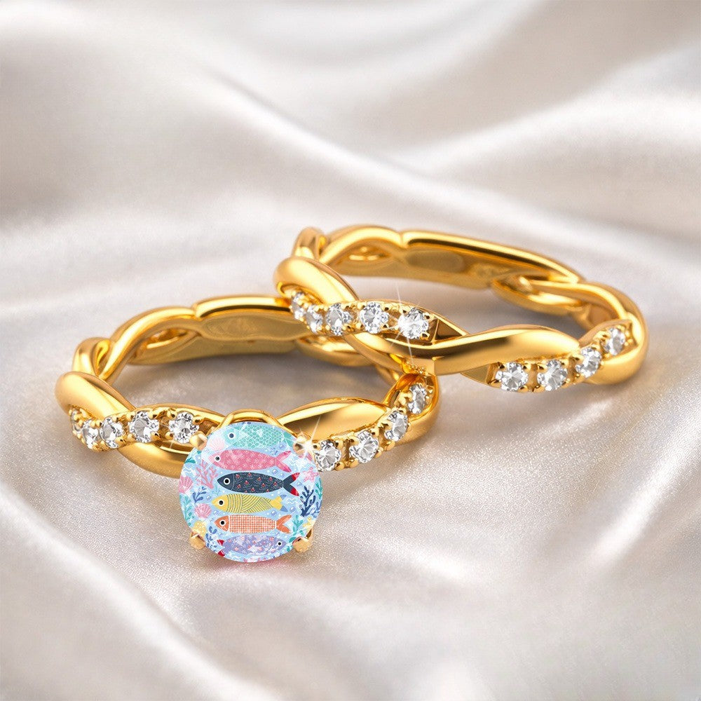 Colorful Fish Twist Ring
