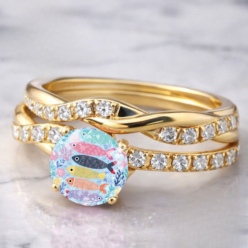 Colorful Fish Twist Ring