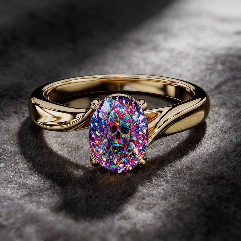 Colorful Skull Statement Ring