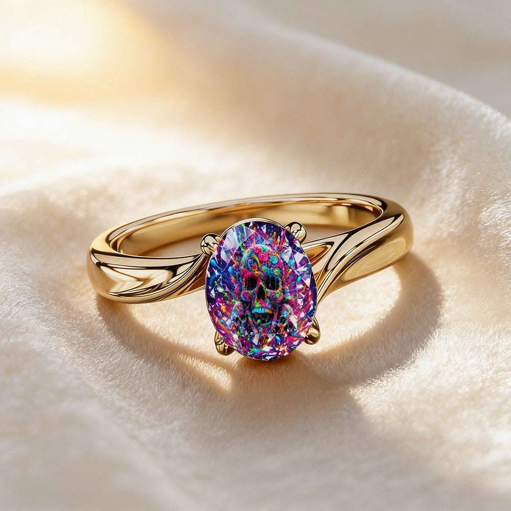 Colorful Skull Statement Ring