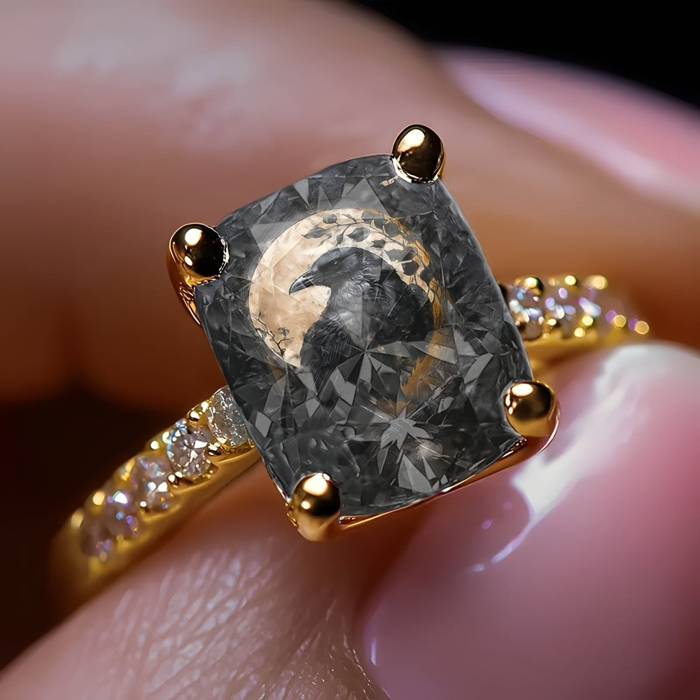Crow Moon Square Ring