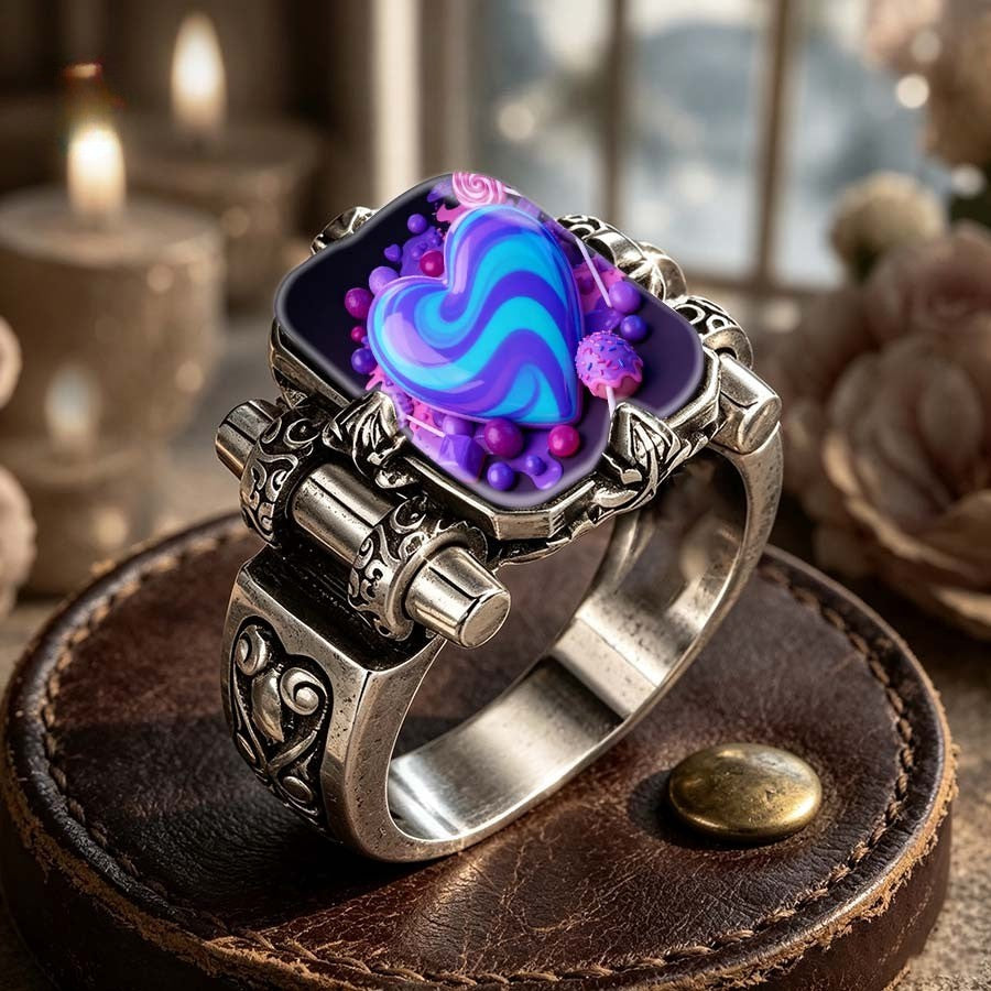 Swirl Heart Statement Ring