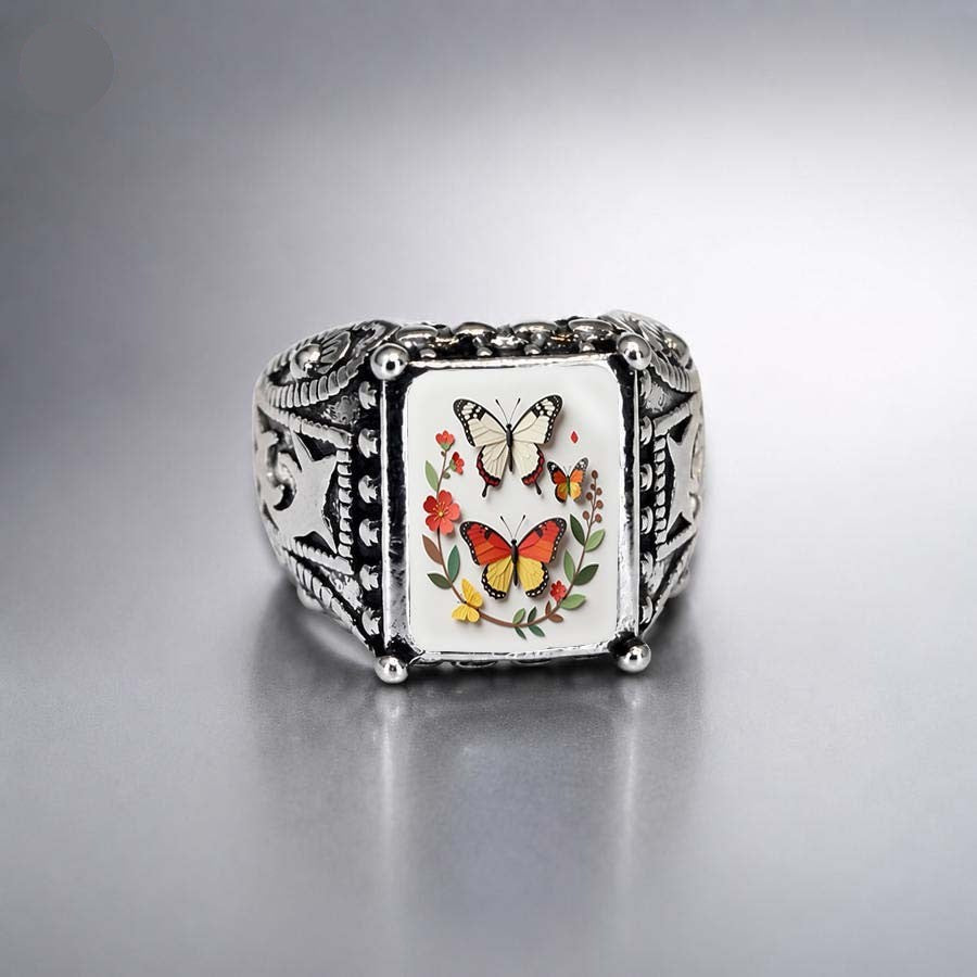 Butterfly Garden Square Ring