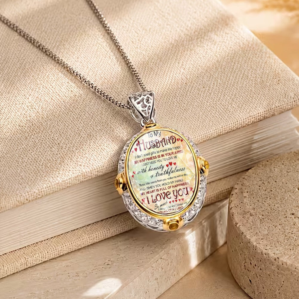 To My Husband Message Pendant Necklace