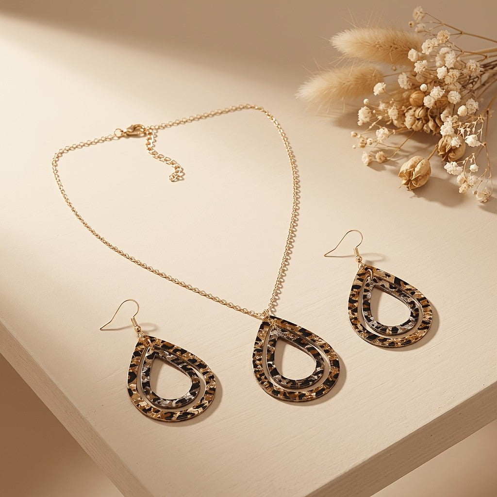 Leopard Teardrop Jewelry Set