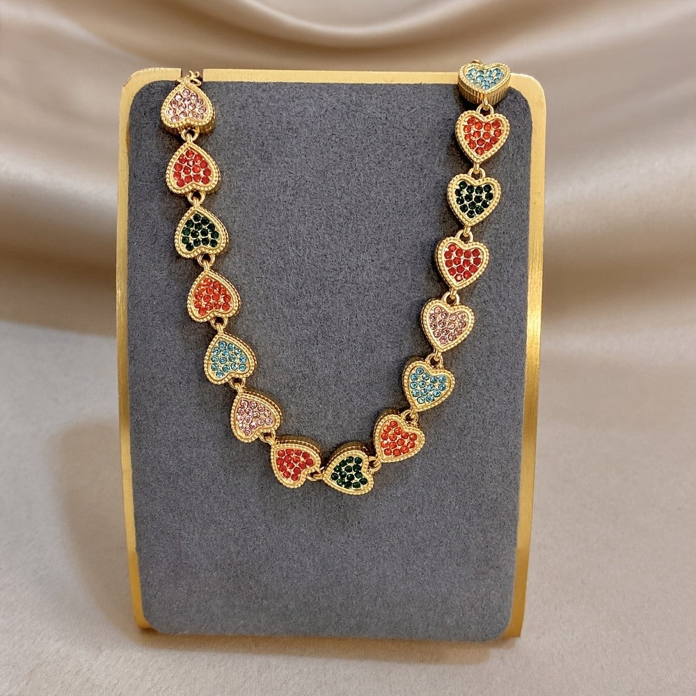 Colorful Heart Link Bracelet