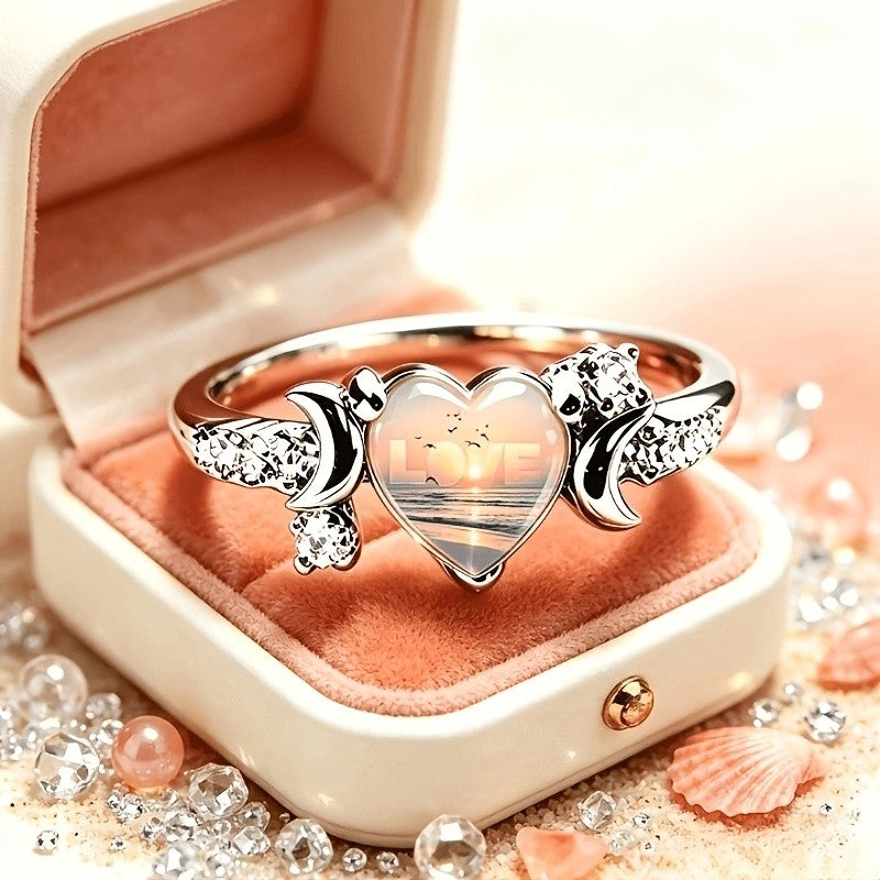 Sunset Beach Heart Ring