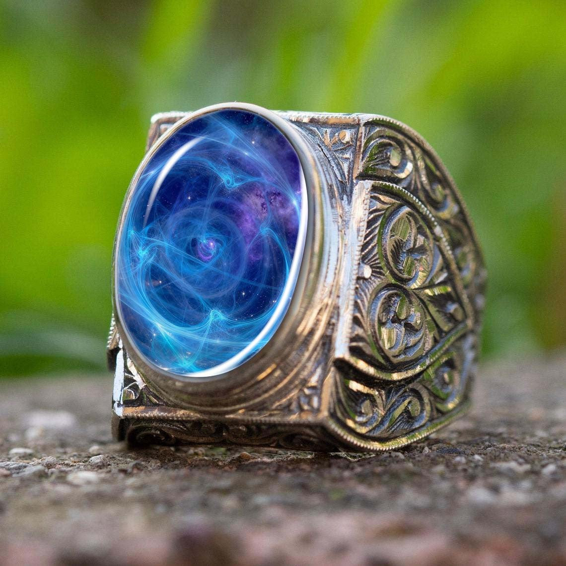 Blue Galaxy Statement Ring