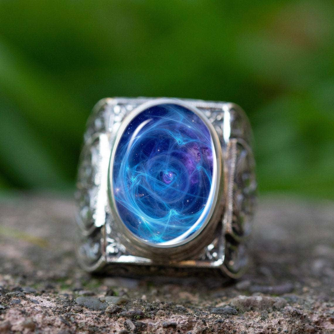 Blue Galaxy Statement Ring