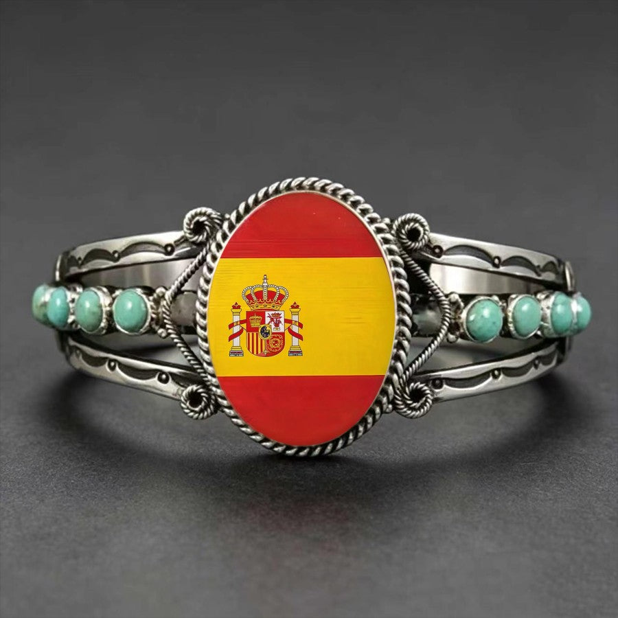 Spanish Flag Oval Ring