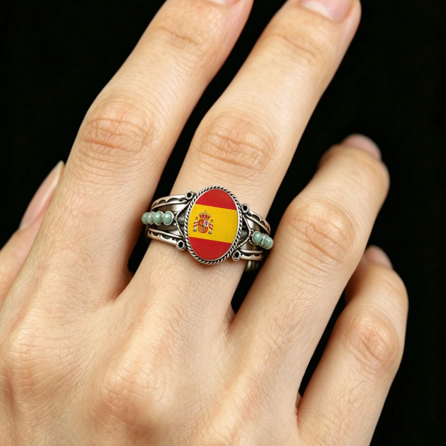 Spanish Flag Oval Ring