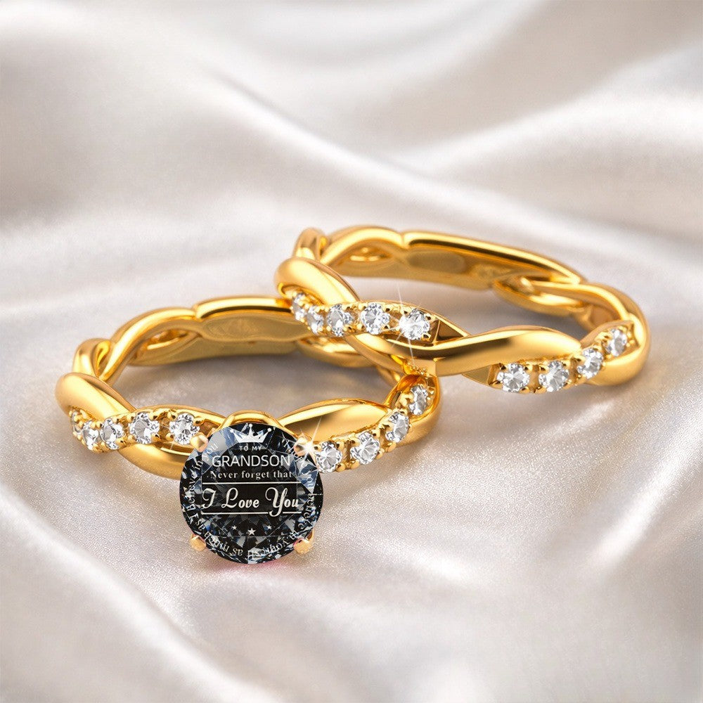 Grandson Message Crystal Ring