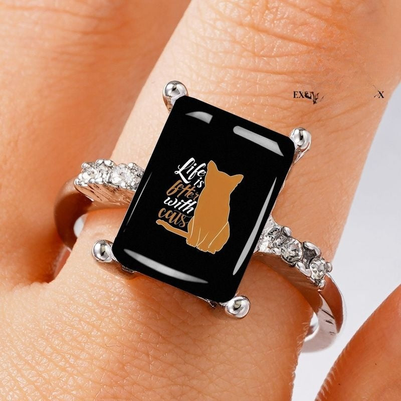 Life Is Better With Cats Rectangular Ring