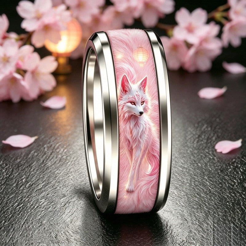 Pink Fox & Cherry Blossom Ring