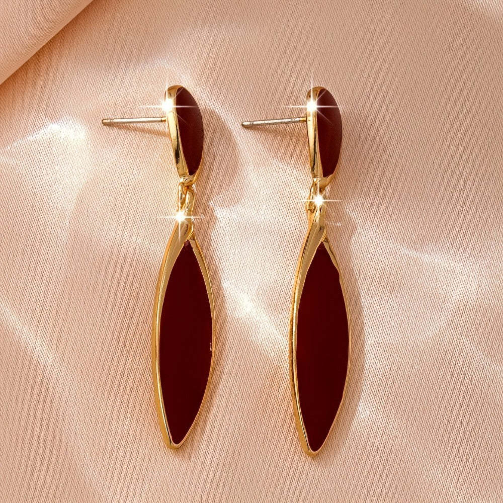 Red Marquise Drop Earrings
