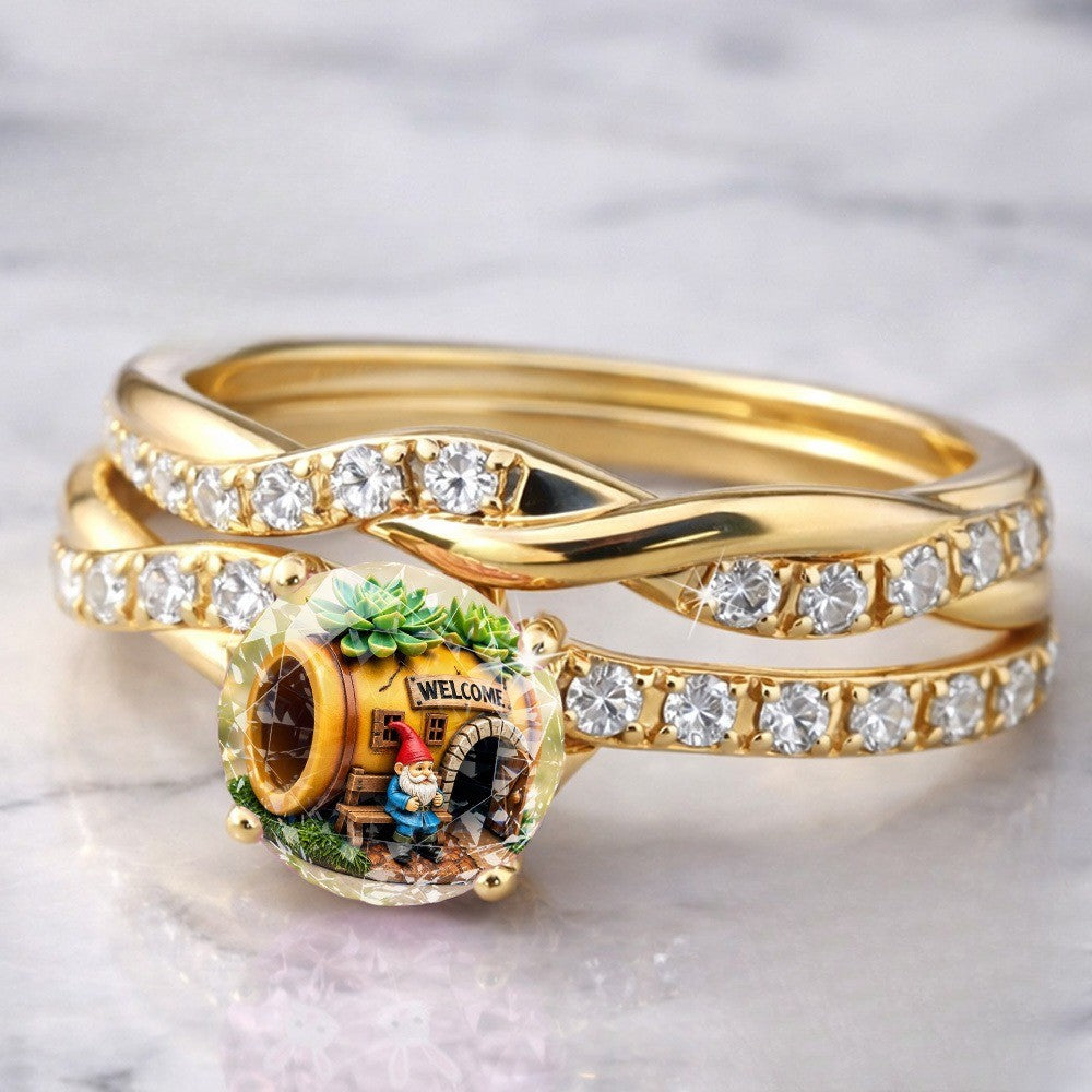 Garden Gnome Cabochon Ring