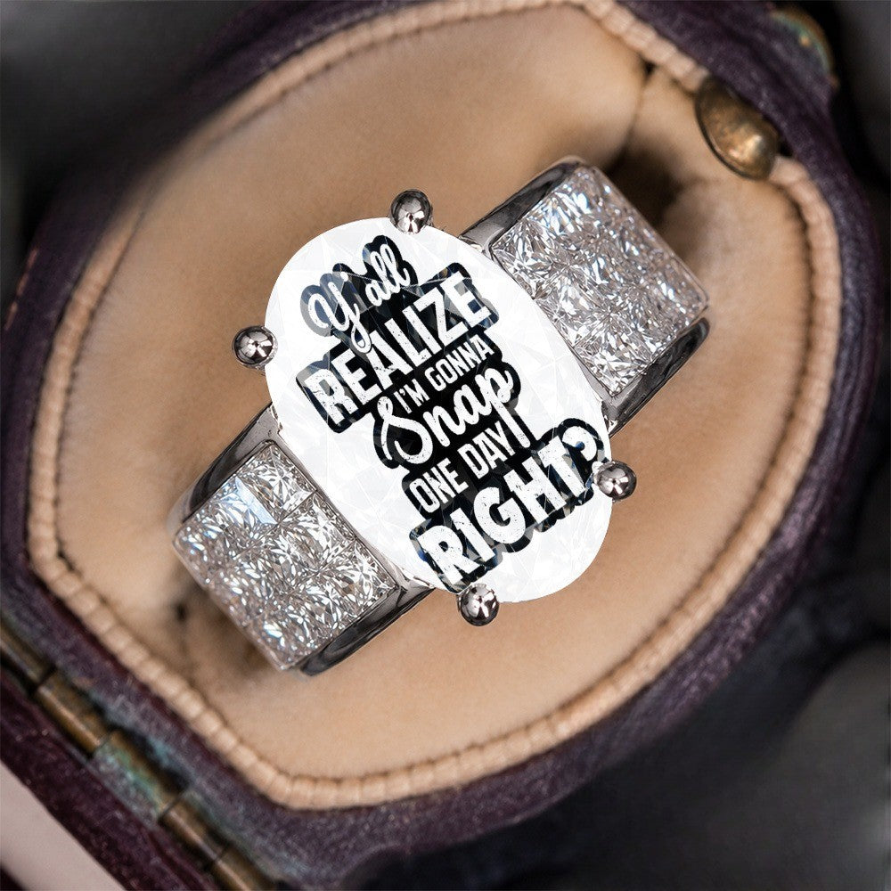 Quoted Oval Statement Ring