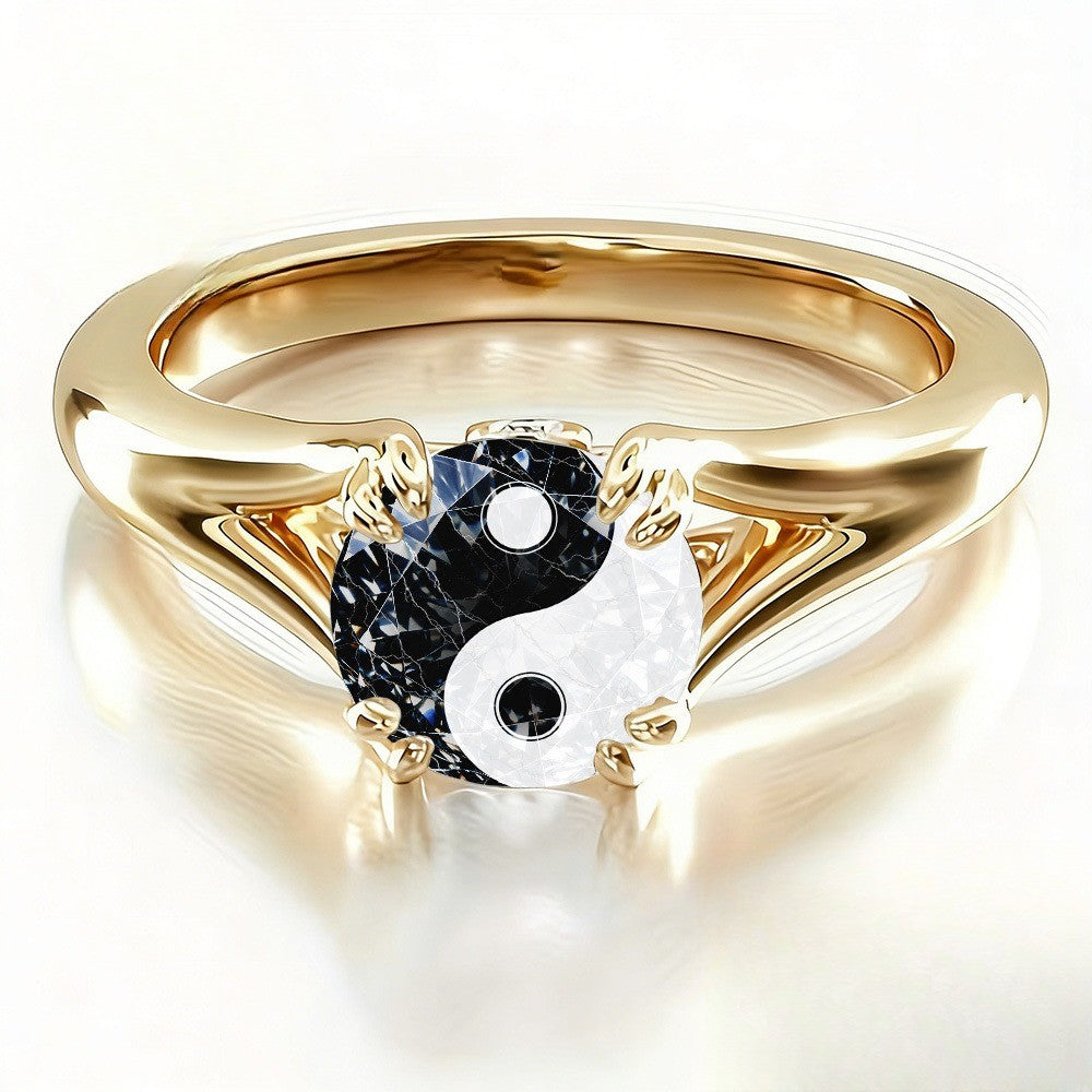 Yin Yang Twisted Band Ring
