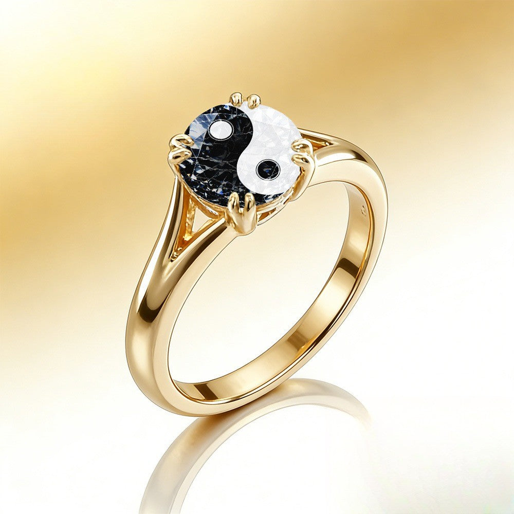 Yin Yang Twisted Band Ring