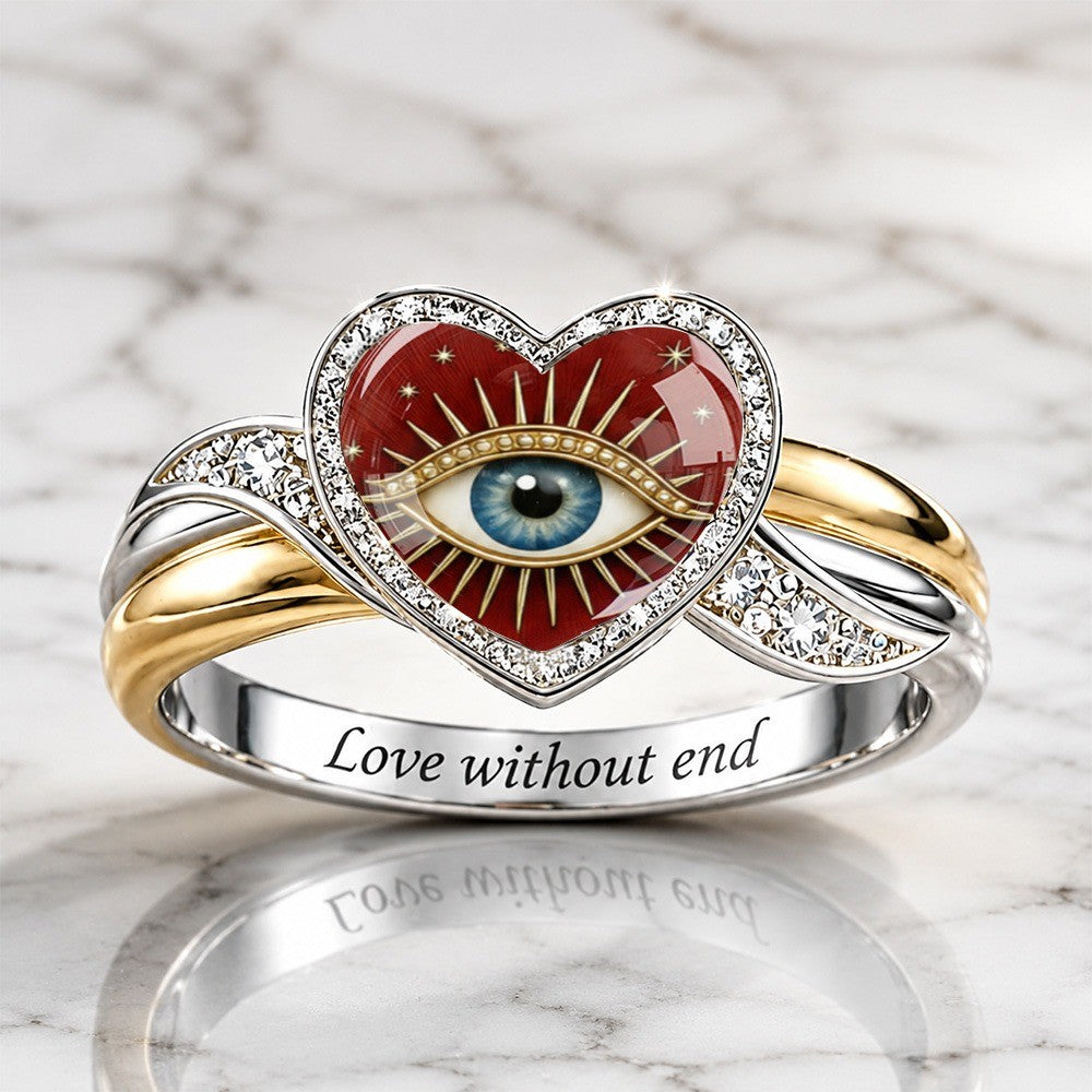 Red Heart & Blue Eye Ring
