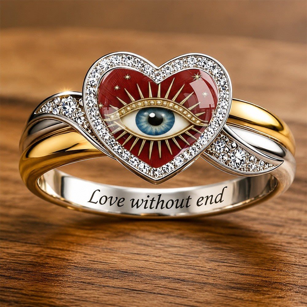 Red Heart & Blue Eye Ring