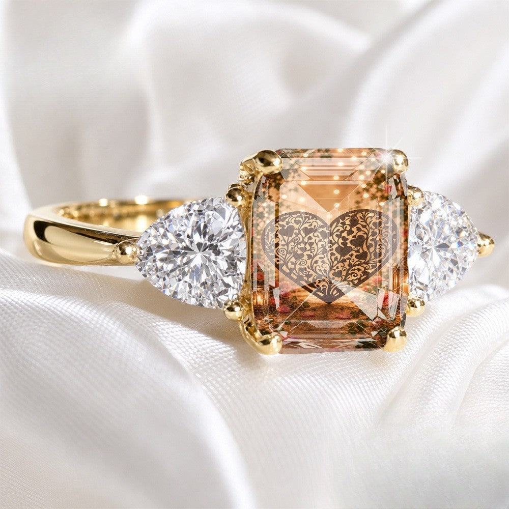 Filigree Heart Rectangular Ring