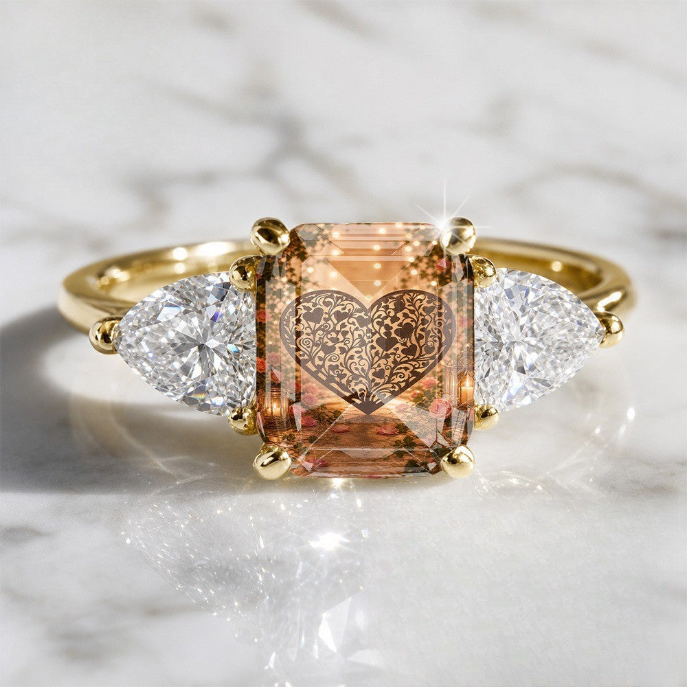 Filigree Heart Rectangular Ring