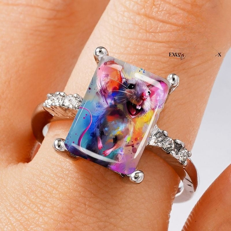 Colorful Mouse Art Ring