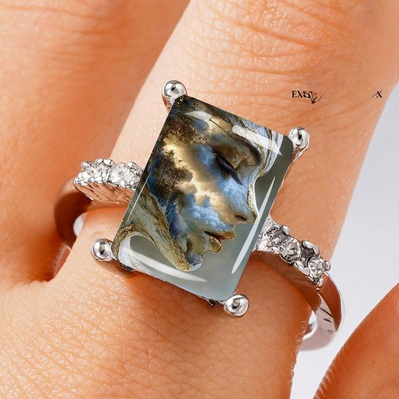 Surreal Landscape Face Ring