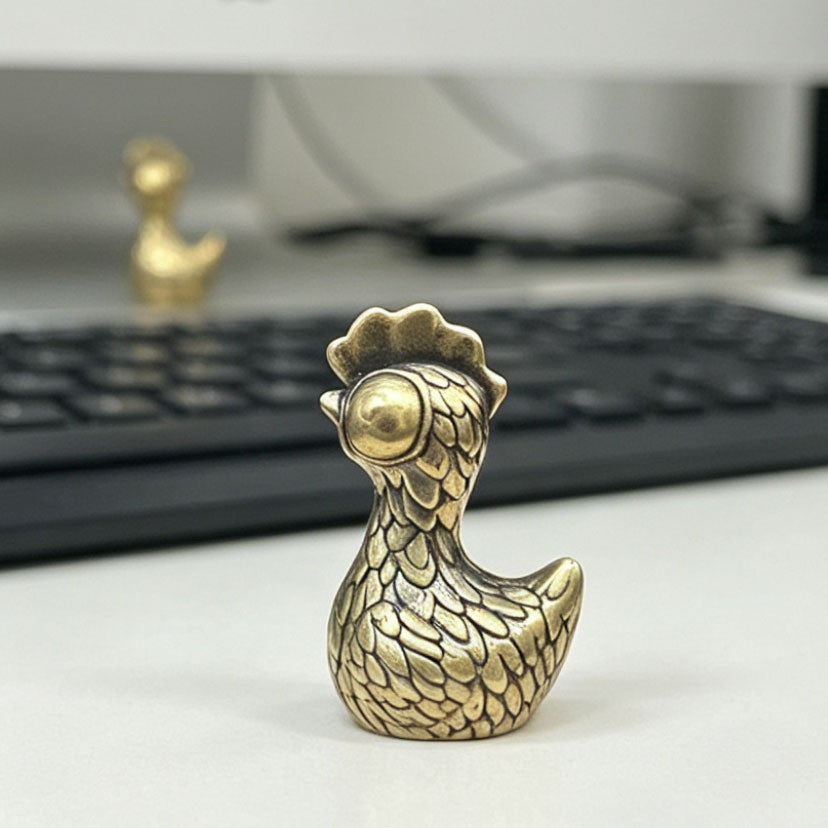 Brass Rooster Figurine