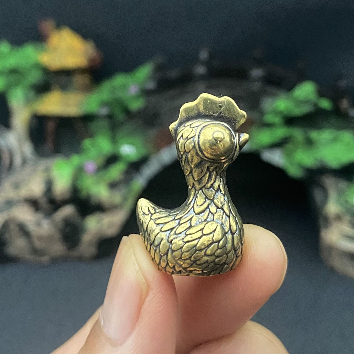 Brass Rooster Figurine