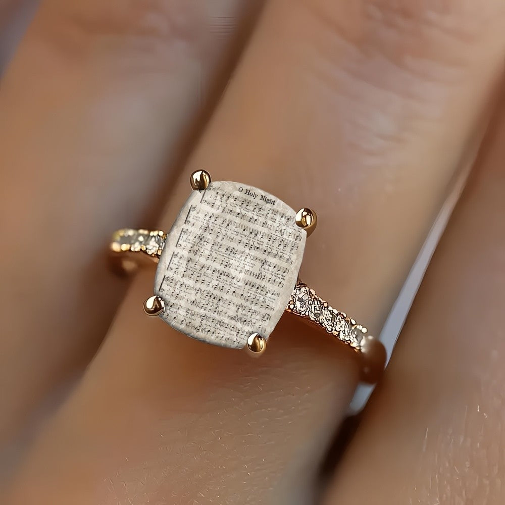 Sheet Music Square Ring