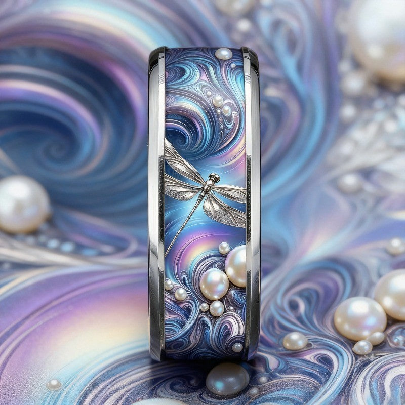 Dragonfly Swirl Resin Ring
