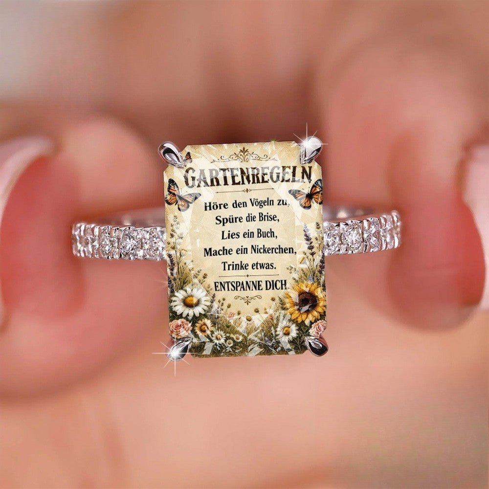 Floral Garden Rules Ring