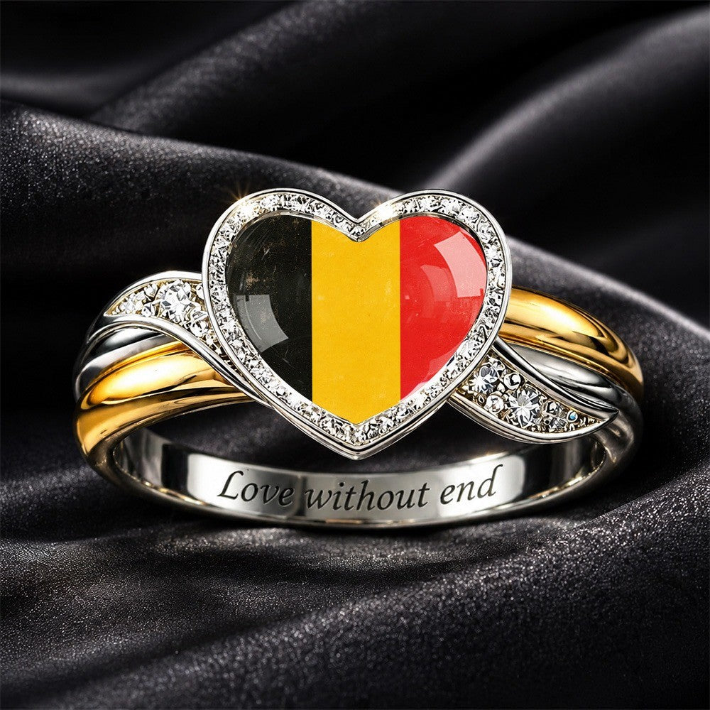 Tricolor Flag Heart Ring