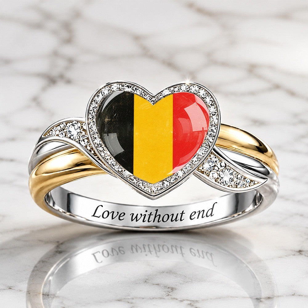 Tricolor Flag Heart Ring
