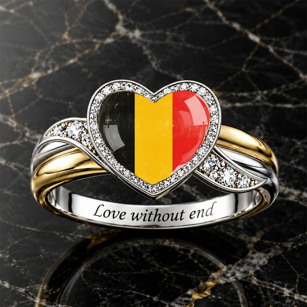 Tricolor Flag Heart Ring