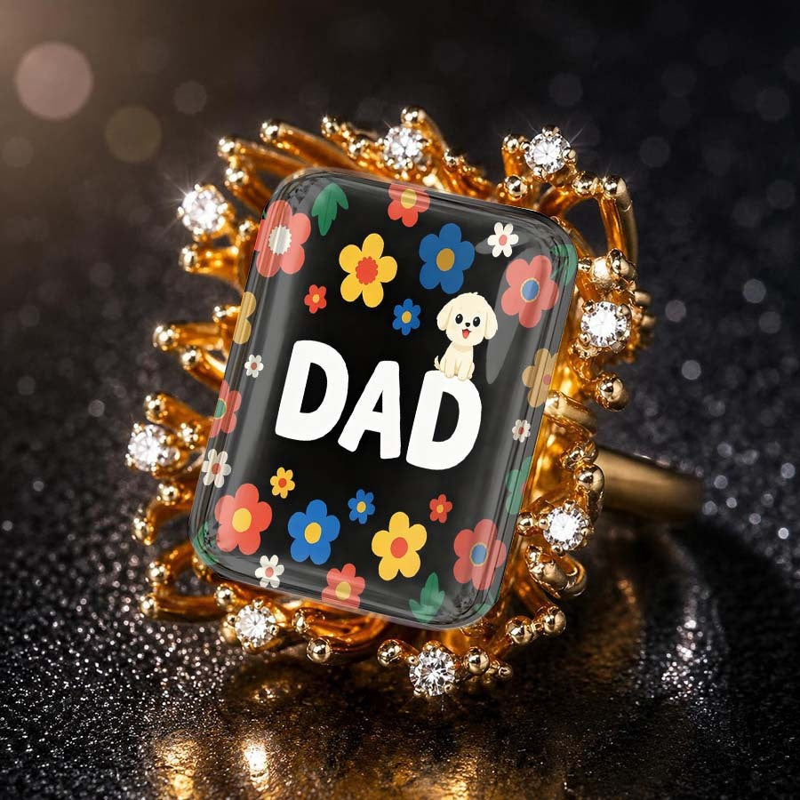 Floral Dad Square Ring