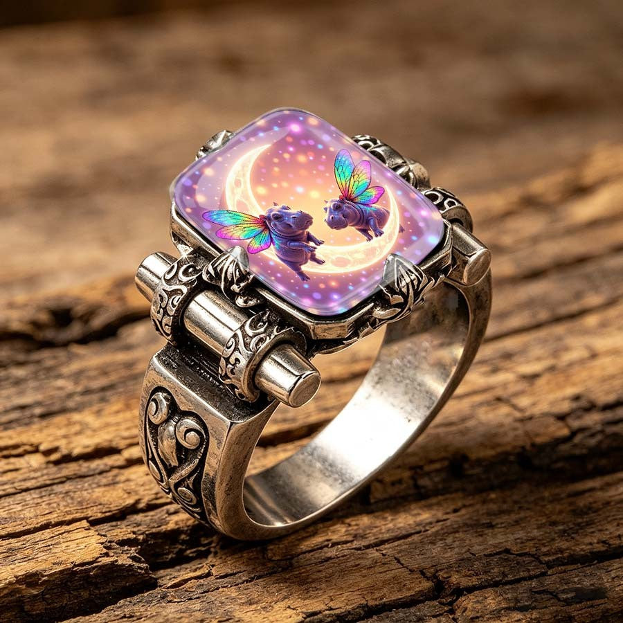 Square Fairy Hippo Ring