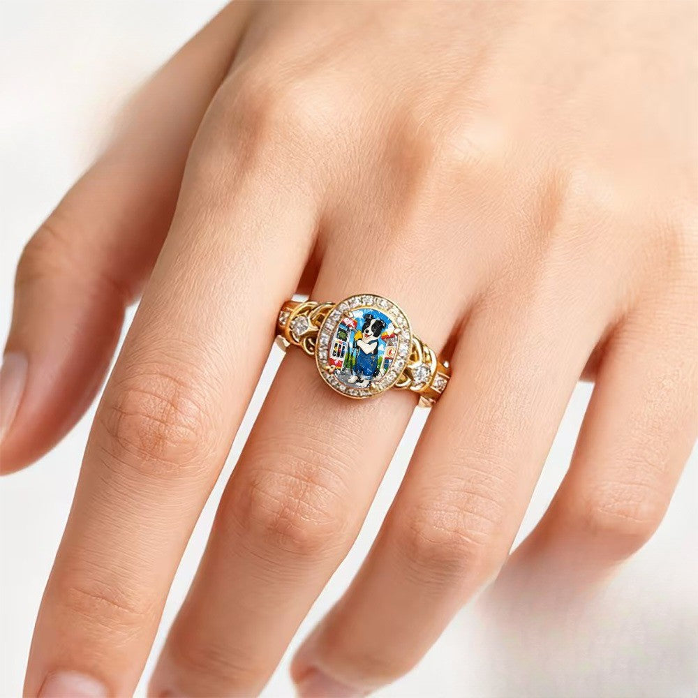 Cartoon Dog Statement Ring