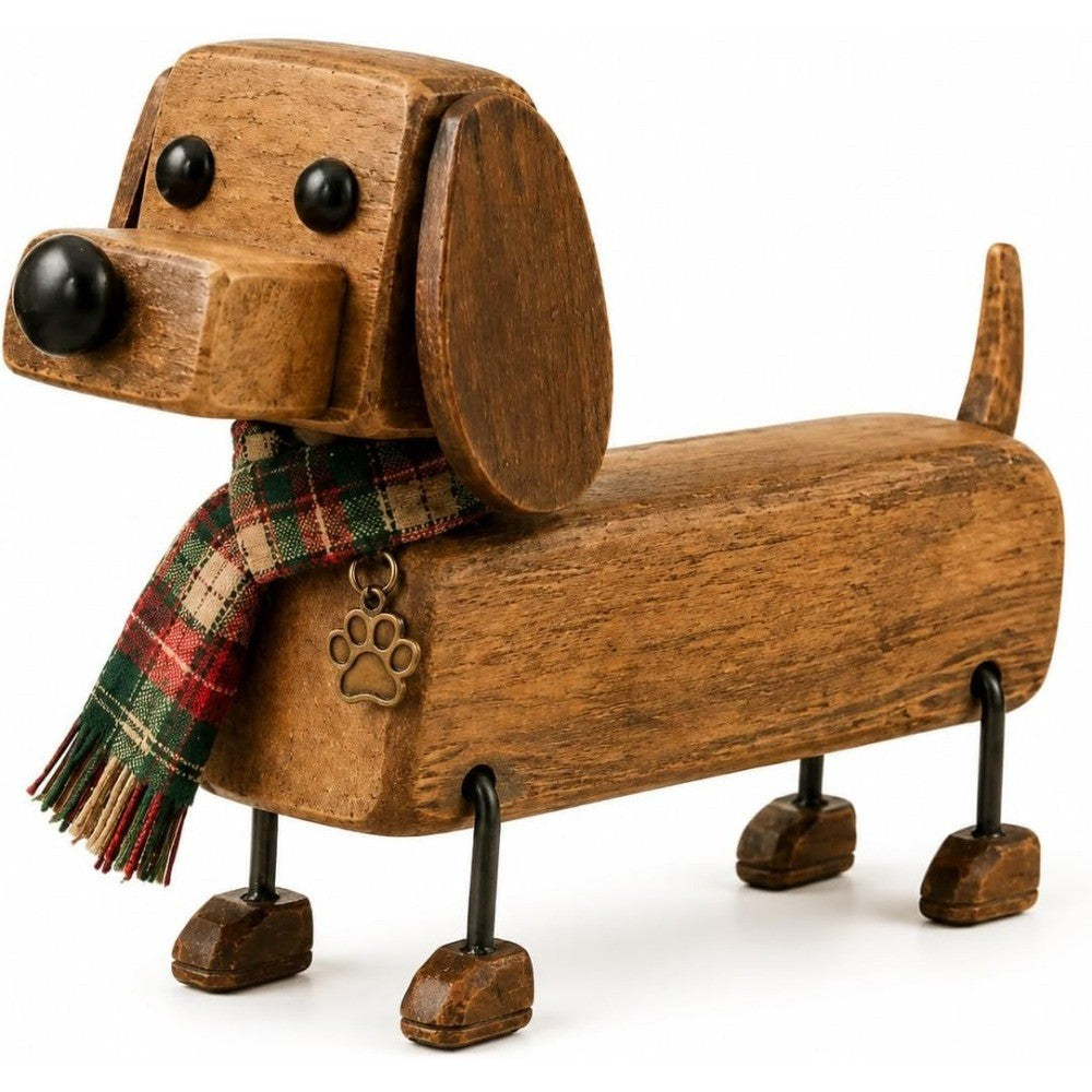 Wooden Dachshund Figurine