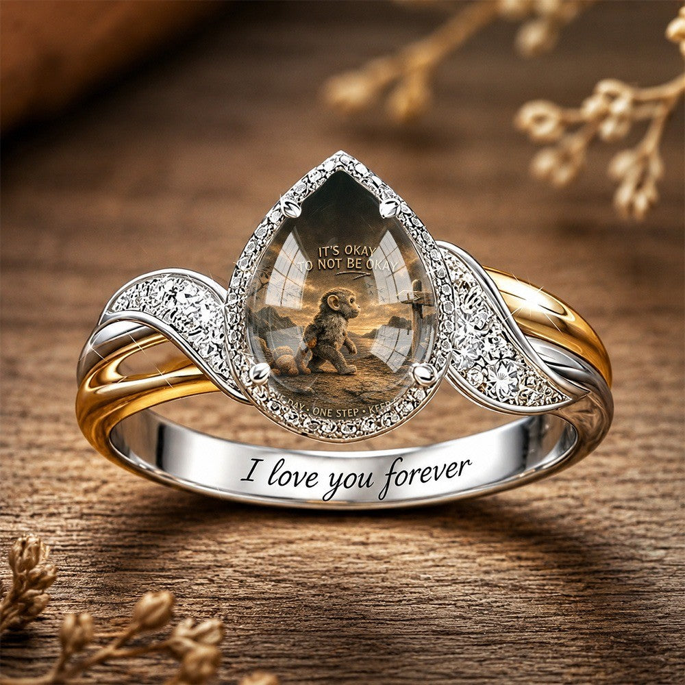 Teardrop Monkey Scene Ring