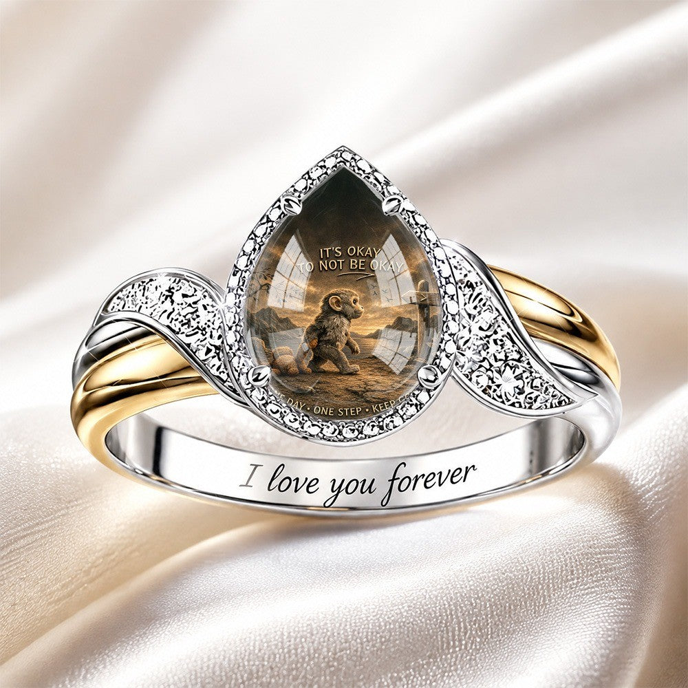 Teardrop Monkey Scene Ring