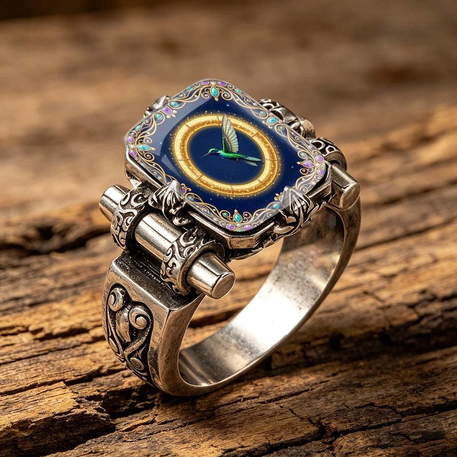 Hummingbird Square Statement Ring