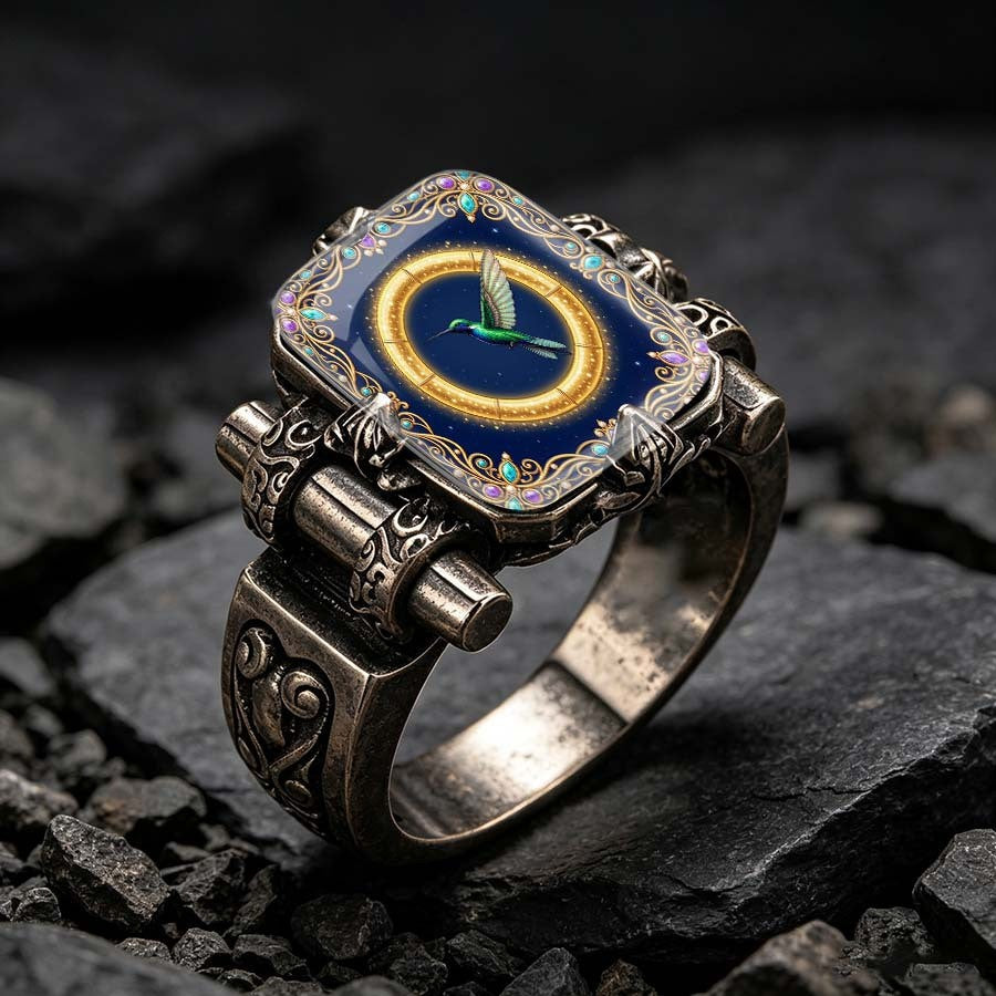 Hummingbird Square Statement Ring
