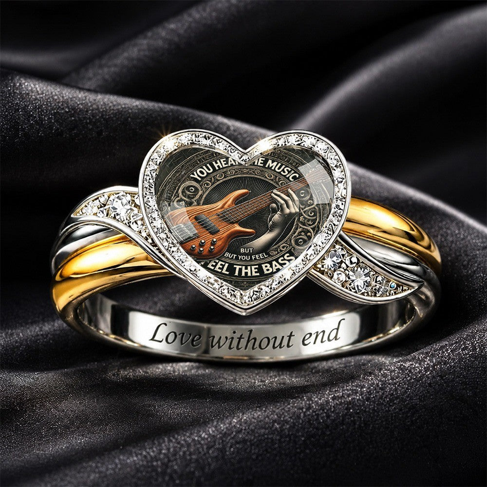 Guitar Heart Statement Ring