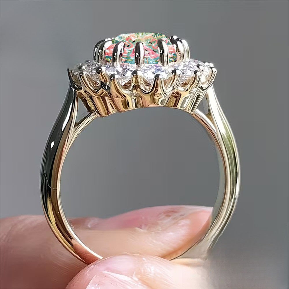 Flamingo Glass Dome Ring